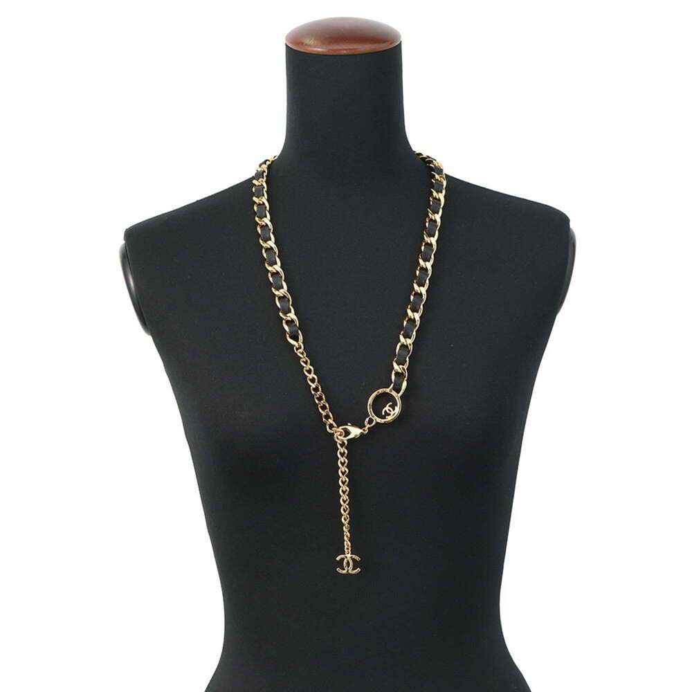 Chanel Chain Belt Coco Mark Leather Metal B24C CHANEL Black - Picture 4 of 14